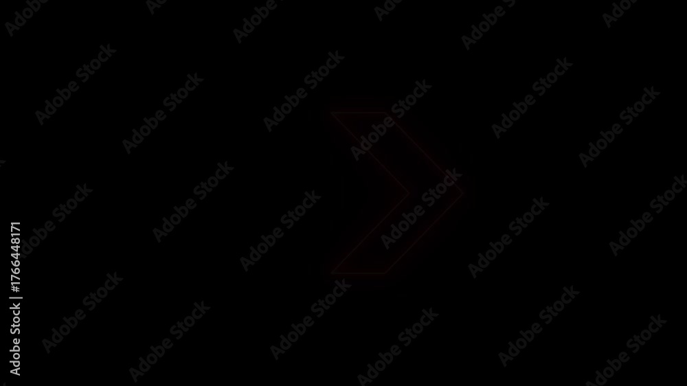 Animated neon right arrow. Right arrow isolate motion. direction arrow icon. arrow pointing right 4k video.
