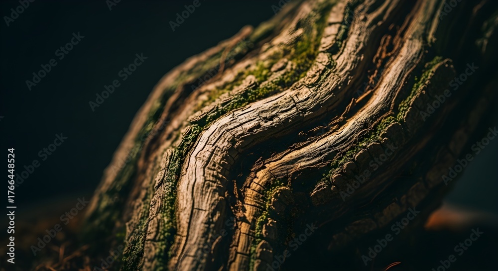 Fototapeta premium Mossy Tree Trunk Nature Detail Close Up
