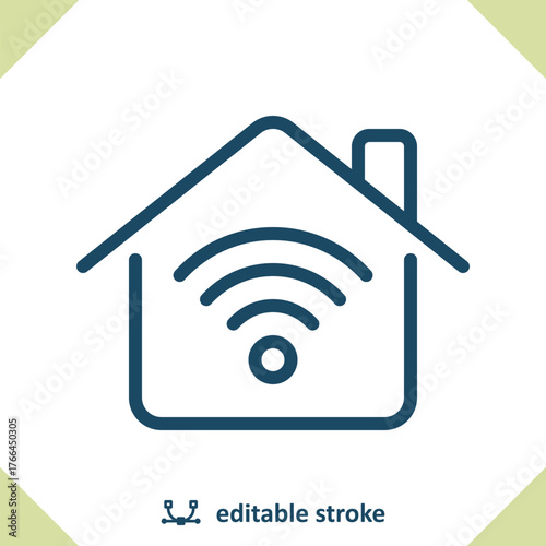 Smart Home Icon. House, Wireless, WiFi, Wi-Fi