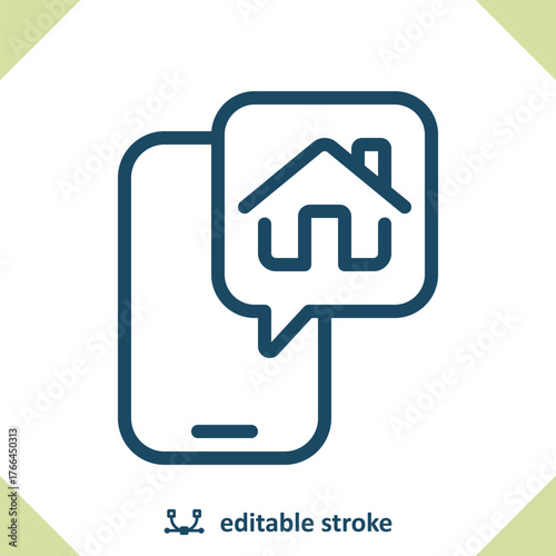 Smart Home Icon. Smartphone, Mobile Phone, House, Home