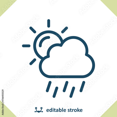 Raining Icon - Rain, Weather, Cloud, Cloudy, Sun, Sunny