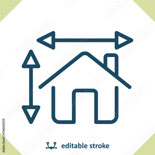 Architecture Icon. House, Home, Arrows, Plan, Blueprint