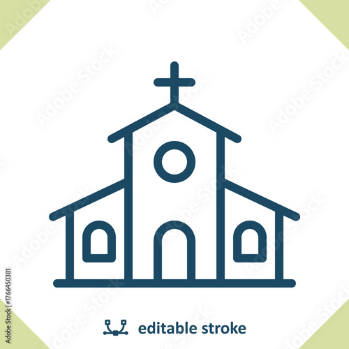 Church Icon. Chapel, Monastery, Building