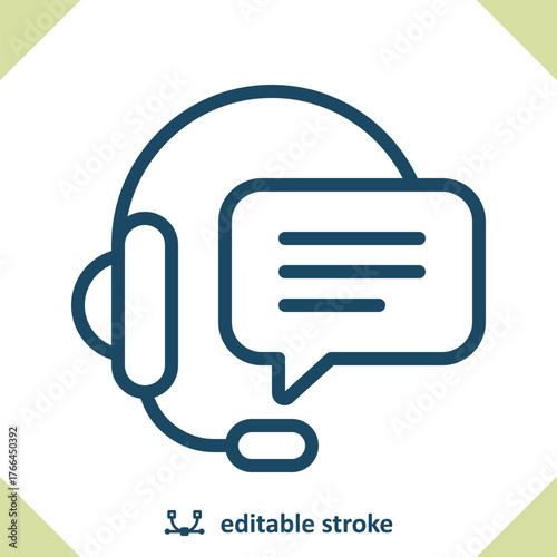 Headset with Chat Bubble Icon