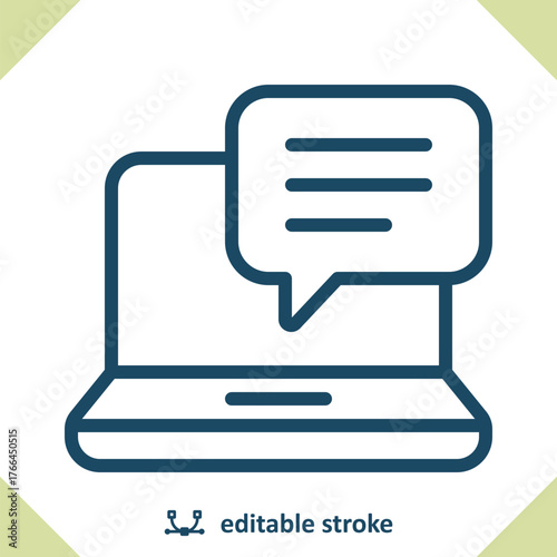 Laptop with Chat Bubble Icon