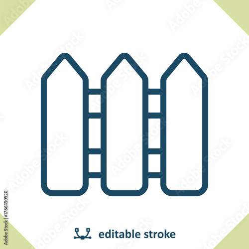 Fence Icon. Yard, Backyard, White Picket Fence