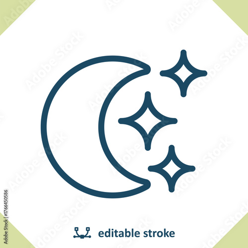 Moon And Stars Icon - Weather, Night