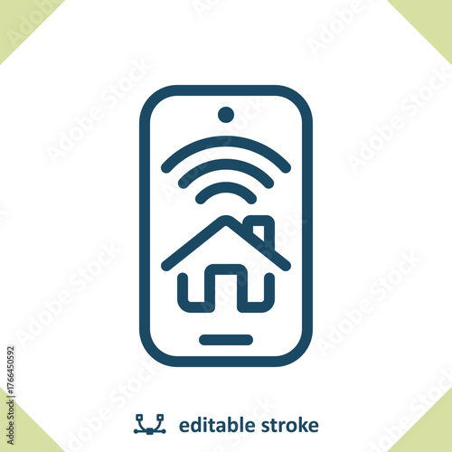 Smart Home Icon. Smartphone, Mobile Phone, House, Home