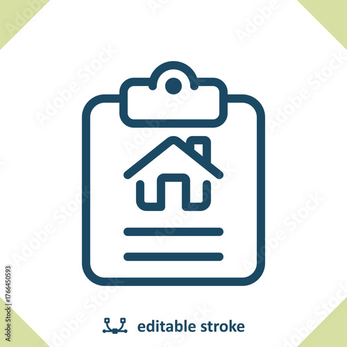 Clipboard Icon. Real Estate, Home, House