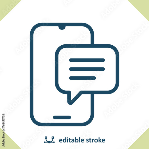 Mobile Phone and Chat Bubble Icon
