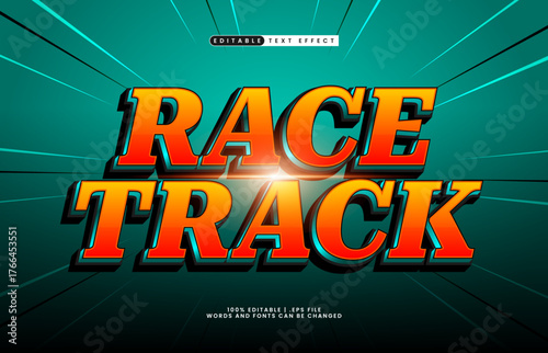 race track editable text effect for titles and promotion