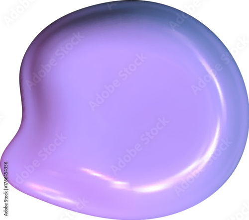 Soft 3D blob in silver chrome with liquid gloss. Abstract Y2K form highlighting metallic chrome tone and fluid 3D blob style.