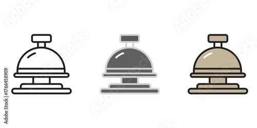 Service and Hospitality Hotel Bell Vector Icons