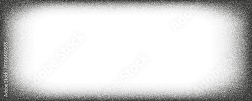 Black round vignette gradient background with old film texture. Realistic transparent overlay with gritty and noise. Grainy texture frame. Vector distressed retro movie or photo negative effect