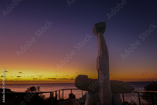 Sunset over the sea, Kingston Park Monument, South Australia
