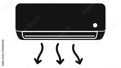 Air conditioner icon on for cooling and climate control
