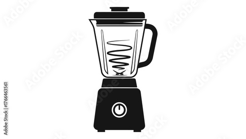 Black blender on, a kitchen appliance for making smoothies