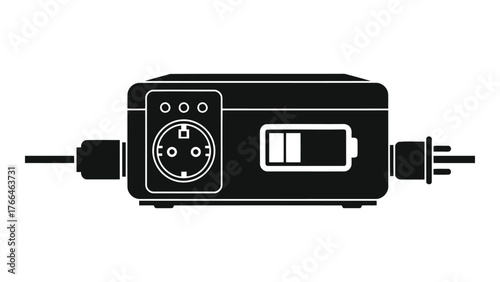 Power supply silhouette on for electronic device and charging needs