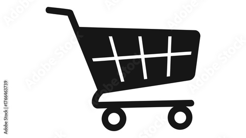 Shopping cart icon on for online store or ecommerce