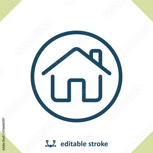 Real Estate Icon. House, Home, Button, Building