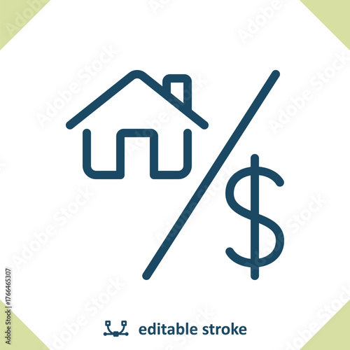 Real Estate Icon. House, Home, Flip, Flipping, Price, Dollar, Housing Market