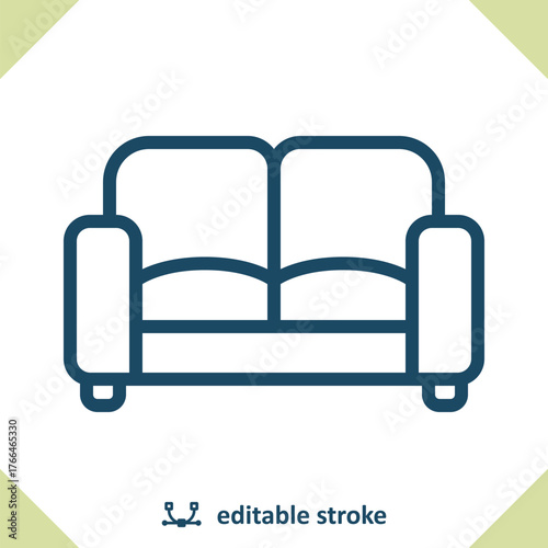Couch Icon. Sofa, Furniture, Living Room