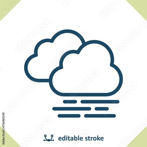 Foggy Weather Icon. Fog, Cloud, Clouds