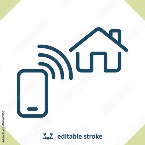 Smart Home Icon. House, Home, Smartphone, Mobile Phone, Wireless