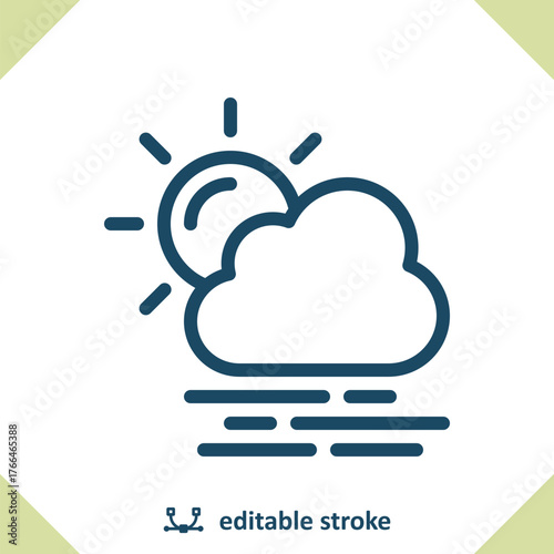 Cloud And Fog Icon - Foggy, Weather, Cloudy, Sun