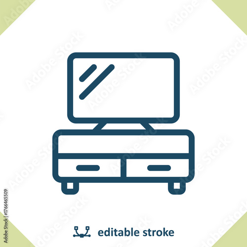 TV Stand Icon. Television, Nightstand, Furniture