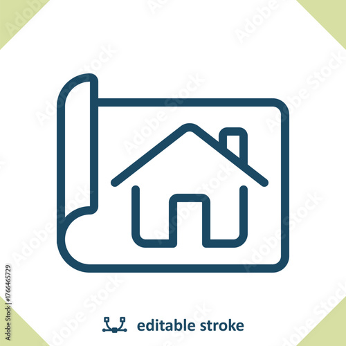 Architecture Icon. Blueprint, Plan, House Plan, Construction