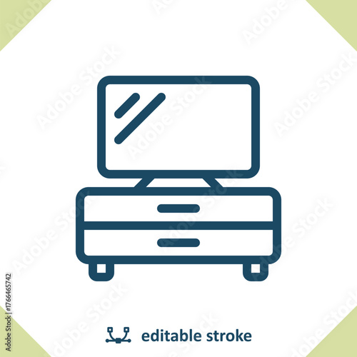 TV Stand Icon. Television, Nightstand, Furniture