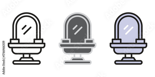 Washbasin and Vanity Furniture Vector Icons