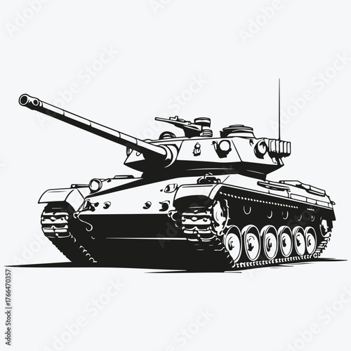 Military tank sketch illustration vector