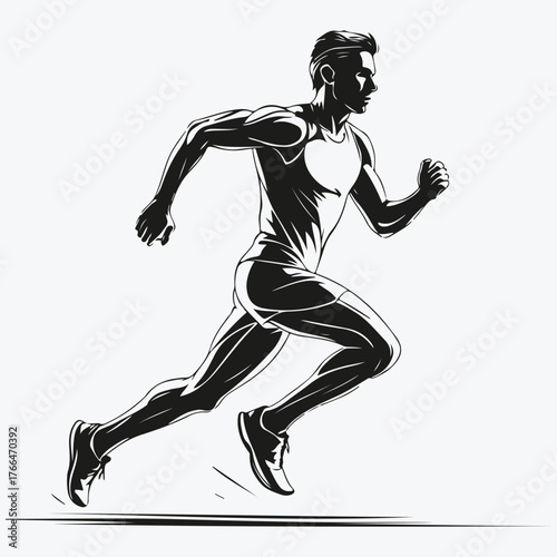 running man sketch illustration vector