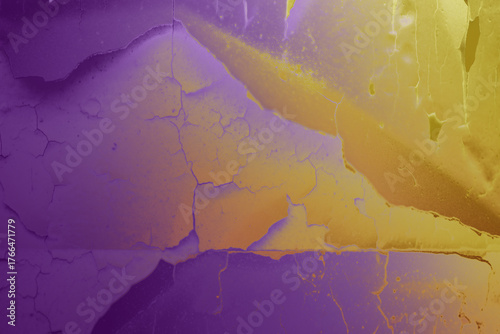 Abstract purple and yellow background with cracked texture.