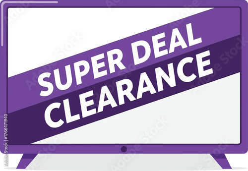 Massive clearance sale announced on a modern television screen, promoting incredible discounts and savings.