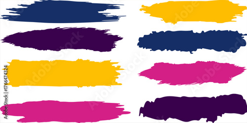  Ink brush strokes. Colorful texture paint frames.  Design for poster, invitation, gift card, coupon, book cover, photography overlay, web banner.
