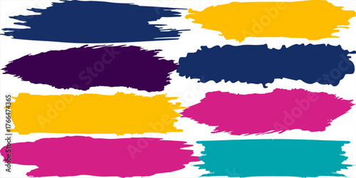  Ink brush strokes. Colorful texture paint frames.  Design for poster, invitation, gift card, coupon, book cover, photography overlay, web banner.