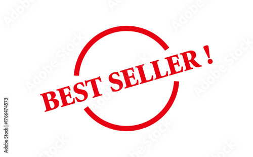 BEST SELLER ! - BEST SELLER ! text written on Red Rubber Stamp 
