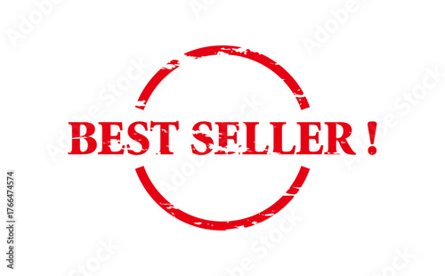 BEST SELLER ! - BEST SELLER ! text written on Red Rubber Stamp 
