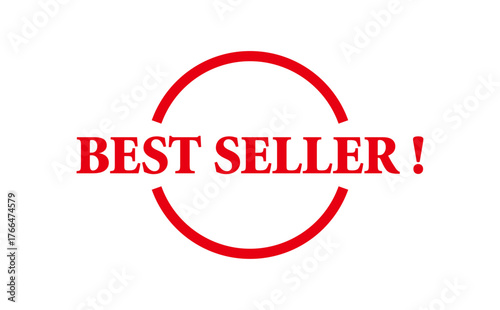 BEST SELLER ! - BEST SELLER ! text written on Red Rubber Stamp 
