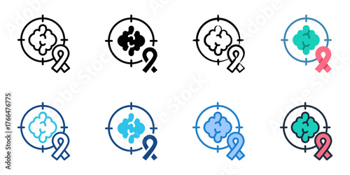 Oncology icon set multiple style collection 
