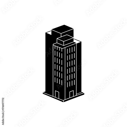 Office Building Icon – Modern Urban Architecture Symbol
