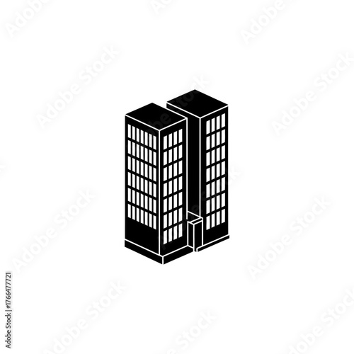 Office Building Icon – Modern Urban Architecture Symbol