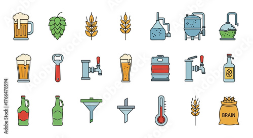 Artisan Pictogram Icon Set for Brewing and Craft Beer Making Elements_transparent.svg