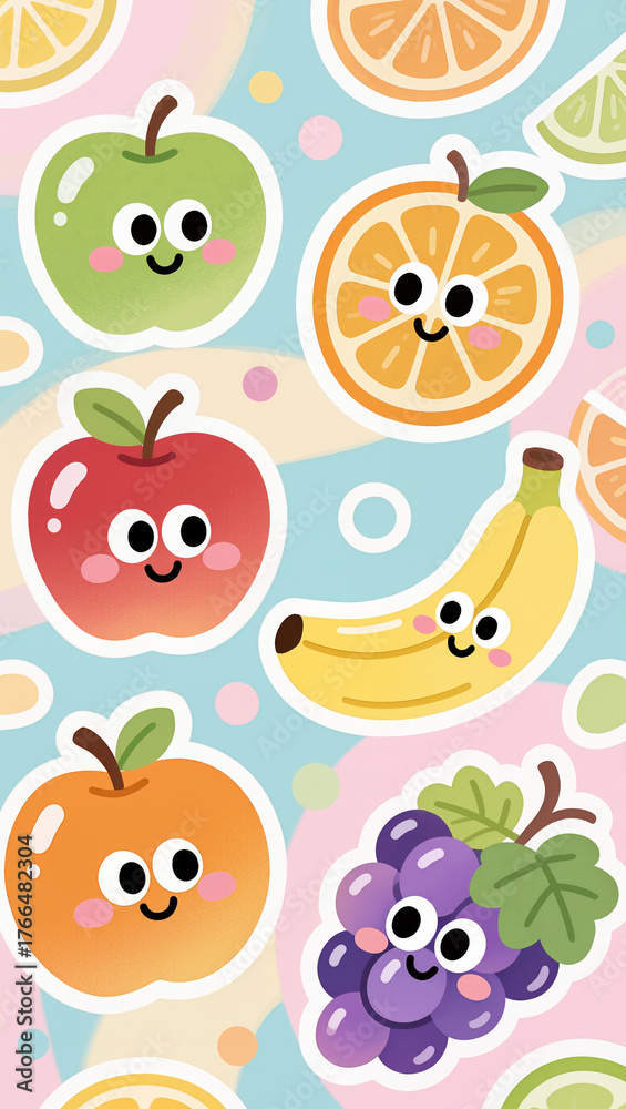 Fototapeta premium seamless background with fruits