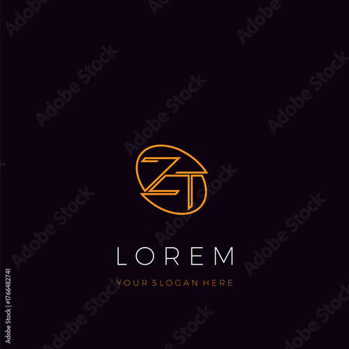 ZT Initial Vector Logo Template, modern and simple logo in one frame