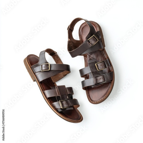 Stylish Brown Leather Sandals for Summer Fashion, Perfect for Casual Wear, Outdoor Activities, and Comfortable Footwear Choices in Warm Weather