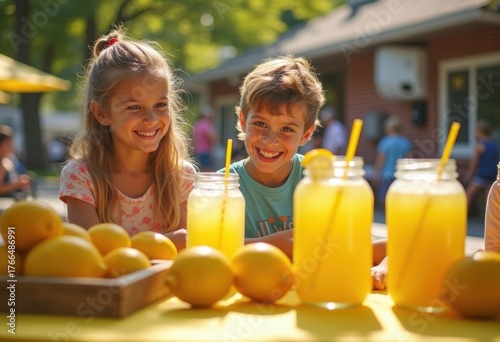 Young Entrepreneurs Lemonade Stand Summer Business Adventure Entrepreneurs Crafting Refreshing Beverages
